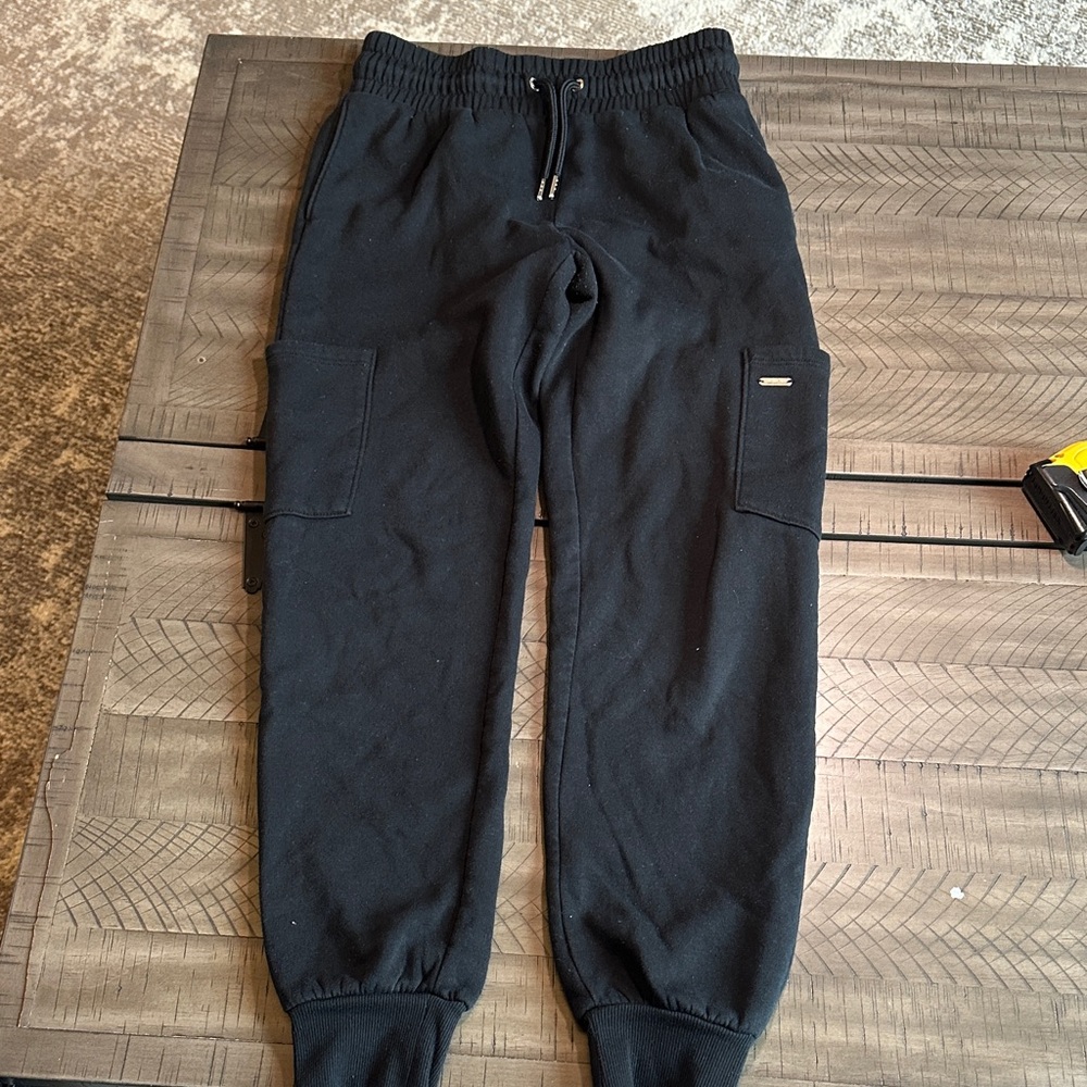 Limited Too Black Kids Cargo Jogger Sweatpants with Drawstring - Picture 8 of 8